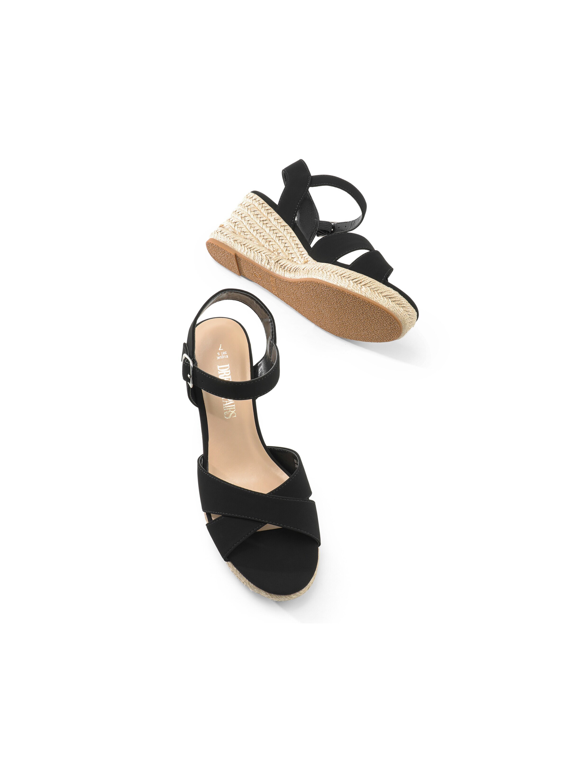 Dream Pairs Sandal 'Elegante Espadrille-Keilsandalen' in Black