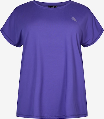 Active by Zizzi Shirt 'Abasic' in Lila: voorkant