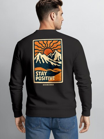 Neverless Sweatshirt 'Stay Positive' in Black