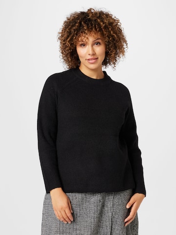 PIECES Curve Sweater 'Ellen' in Black: front