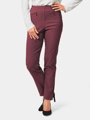 Coupe slim Pantalon 'Louisa' Goldner en rouge : devant