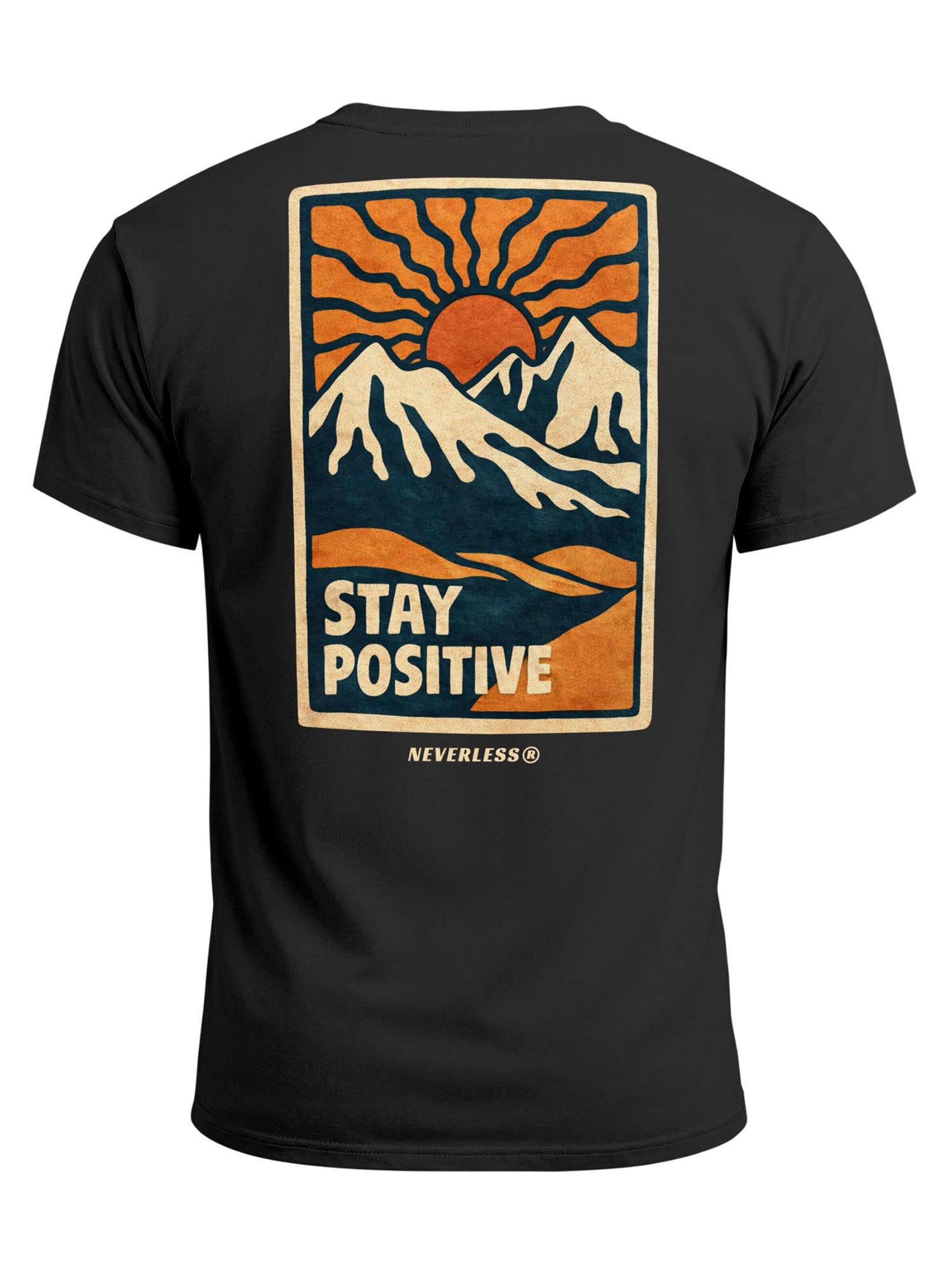 Neverless Shirt 'Stay Positive' in Black