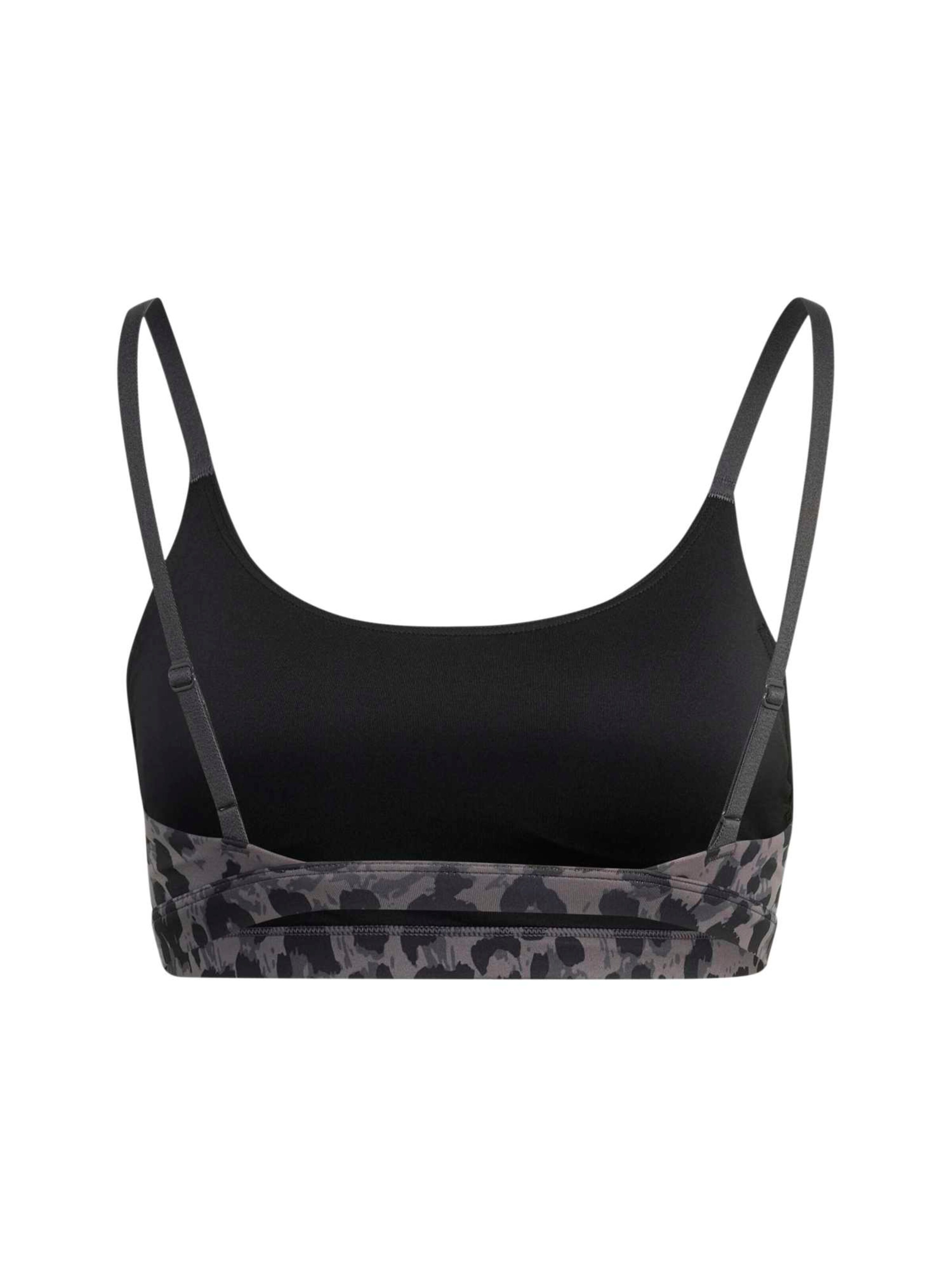 ADIDAS PERFORMANCE - Soutien Bustier Soutien de desporto 'OPT AOP LS BRA' em cinzento