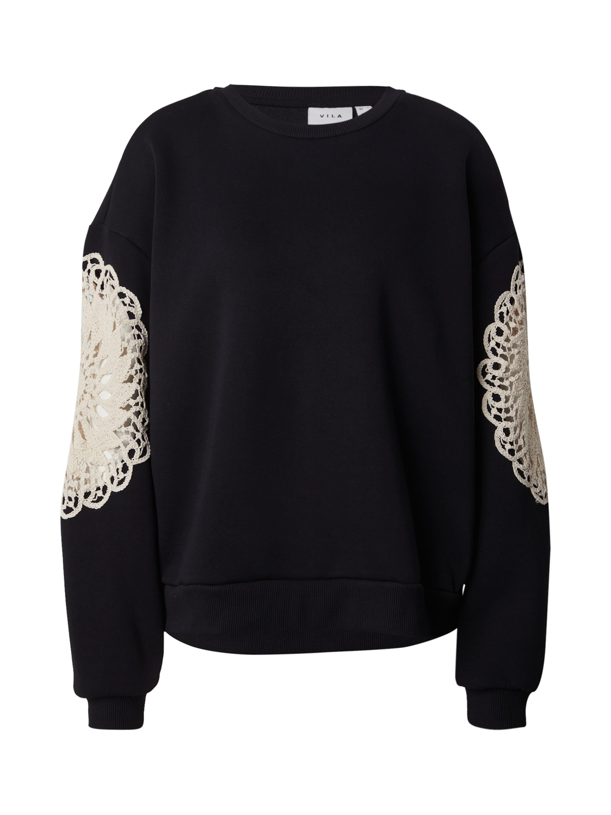 VILA Sweatshirt 'VIHeika' in Black: front