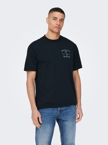 Only & Sons T-Shirt 'Farris Life' in Blau: predná strana