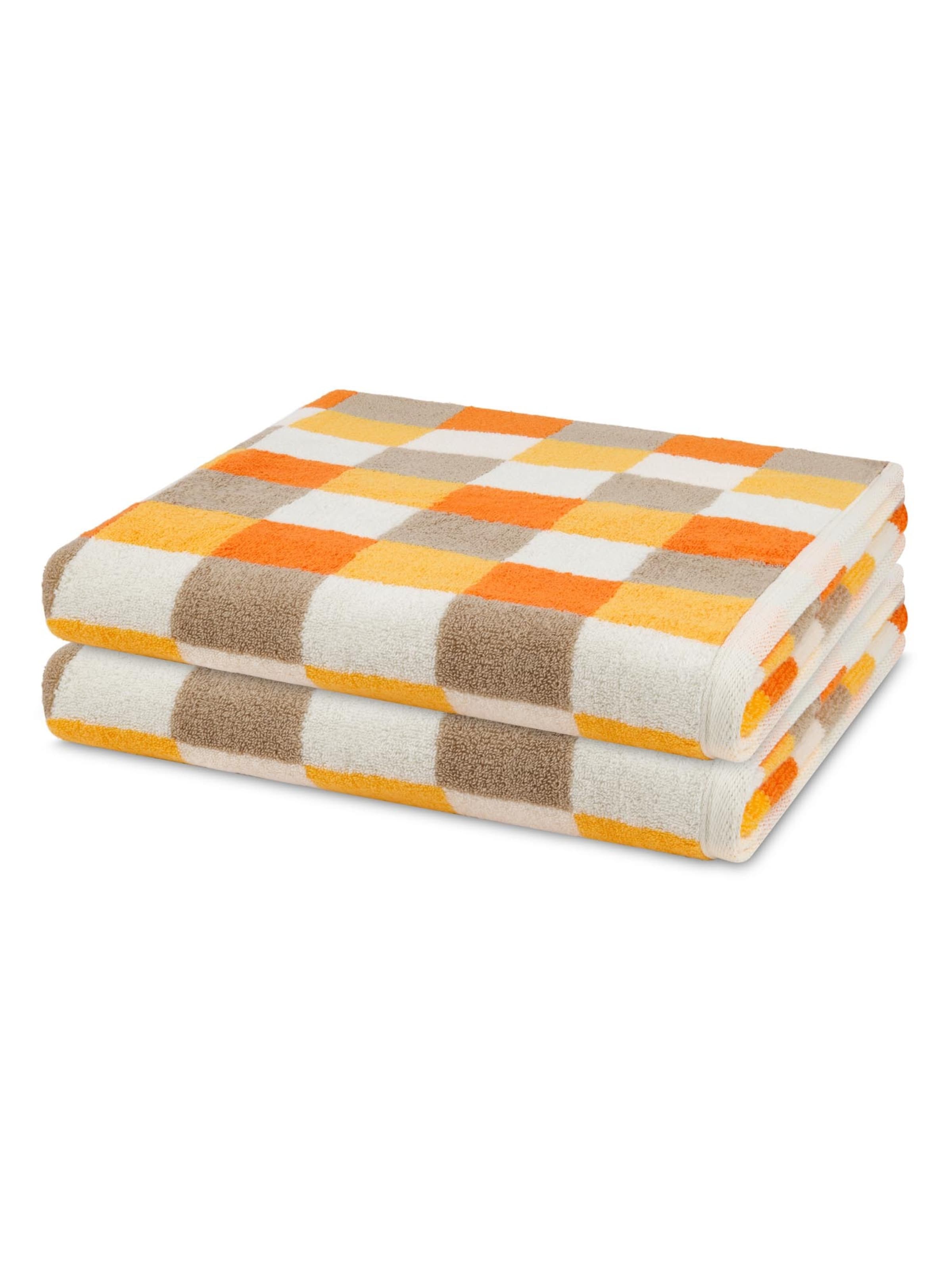 ROSS Towel 'Cashmere feeling Karo' in Orange: front