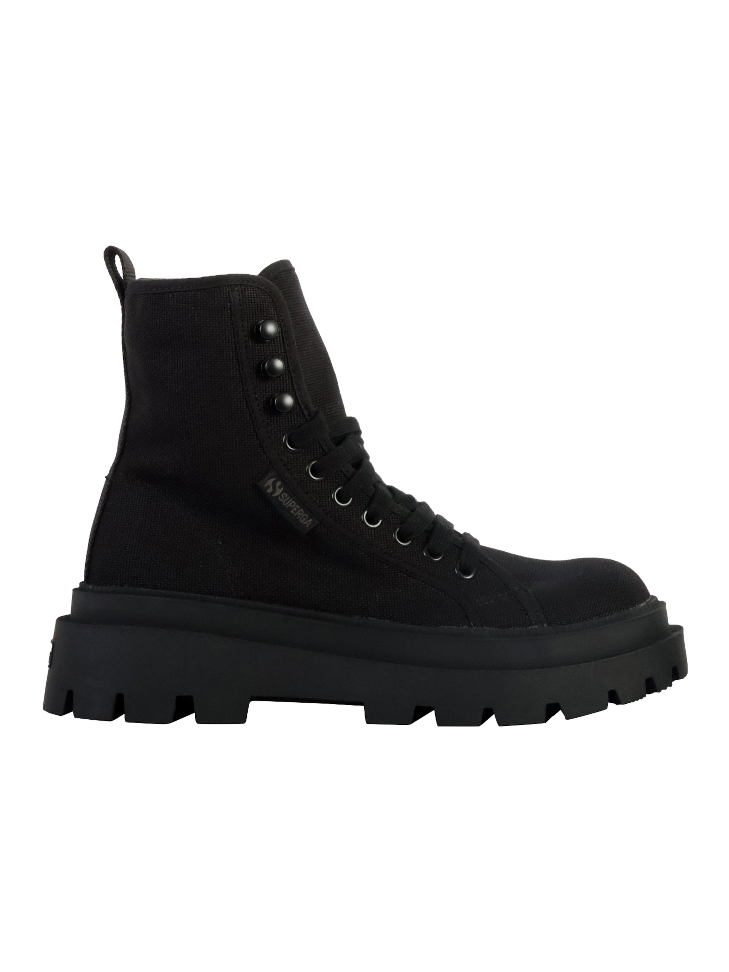Ankle boots 'Alpina Apex High Vegan Schnürstiefelette' di SUPERGA in nero
