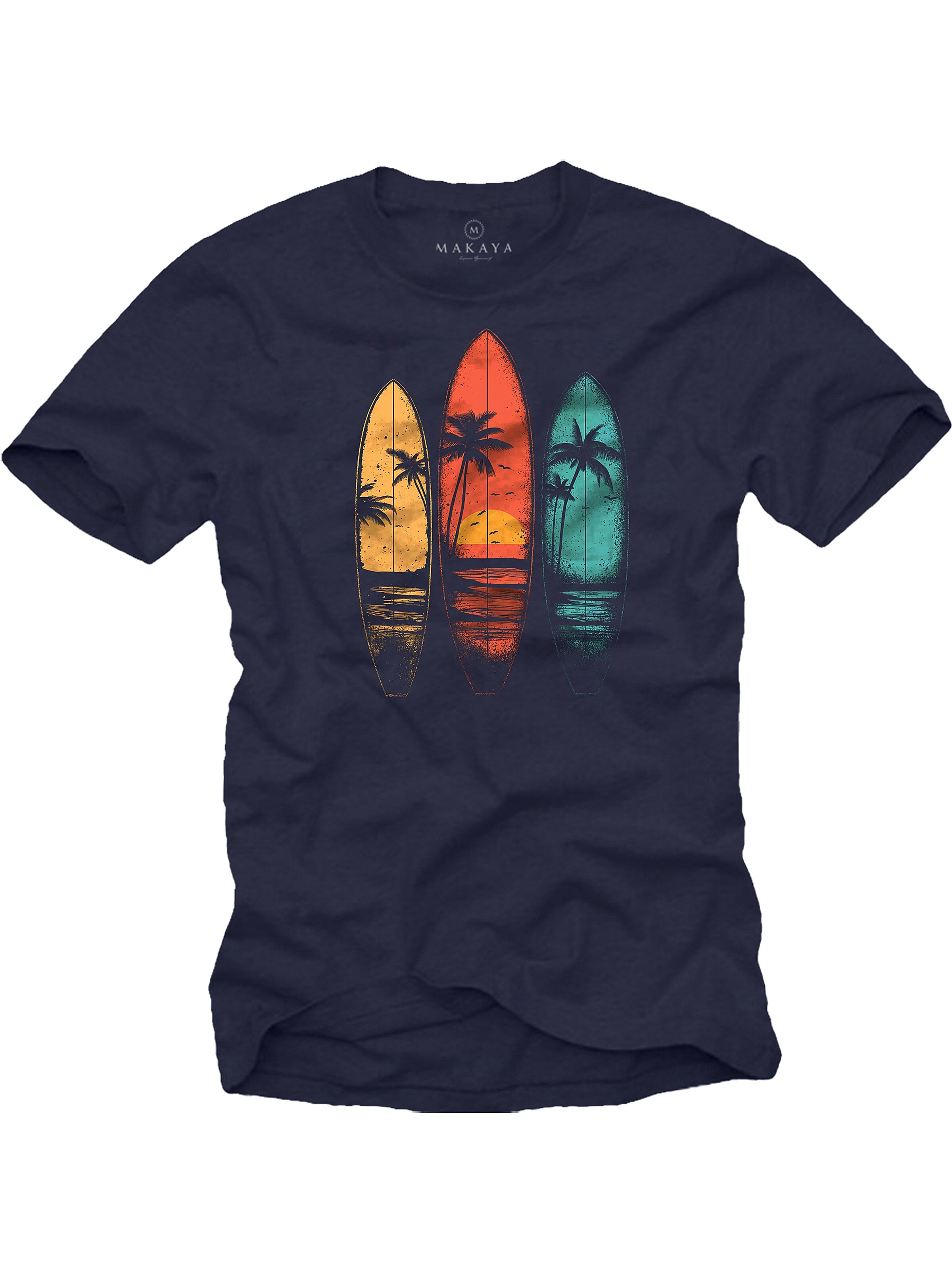 MAKAYA Shirt 'Sufboards' in Blue: front
