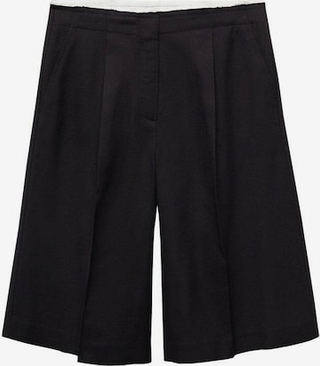 MANGO Loose fit Pleat-Front Pants 'Lago' in Black: front