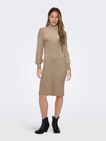 ONLY Knitted dress 'SASHA' in Brown: front