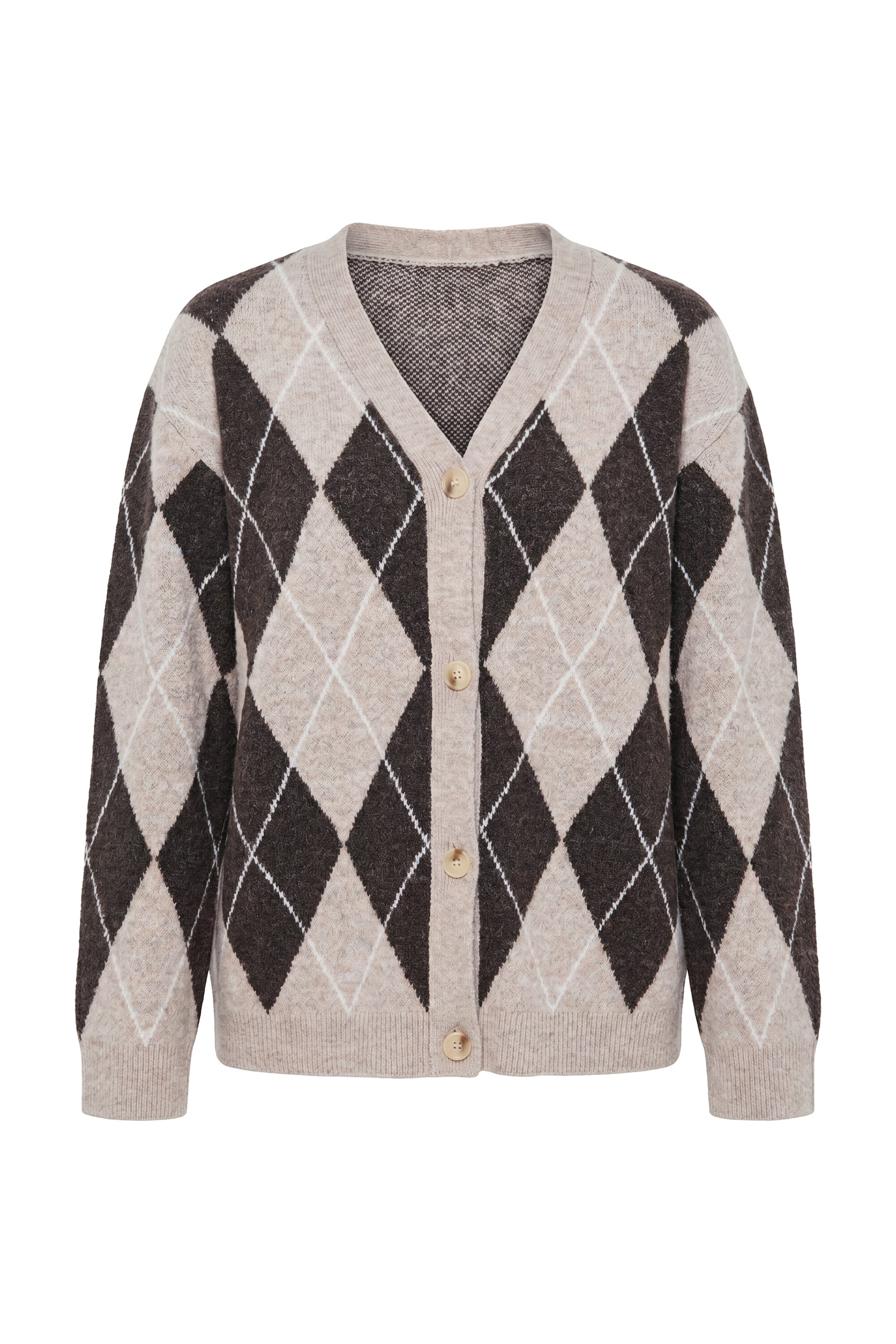 Ulla Popken Knit cardigan in Beige: front
