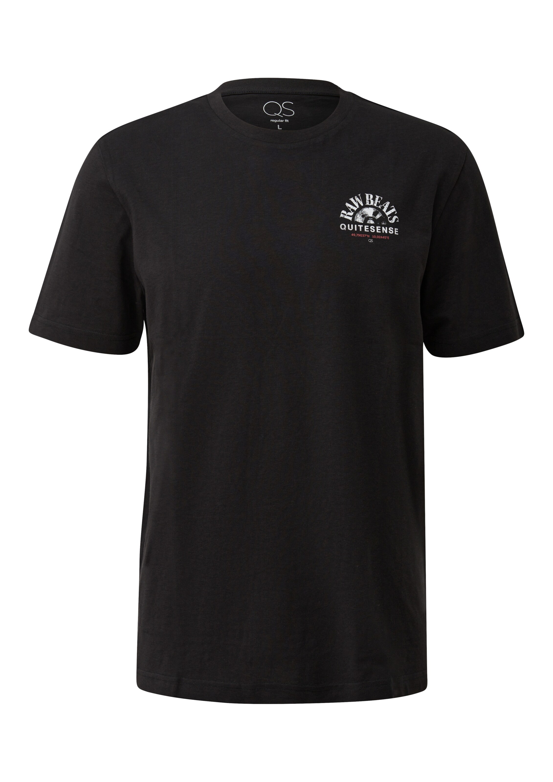 T-Shirt QS en noir : devant