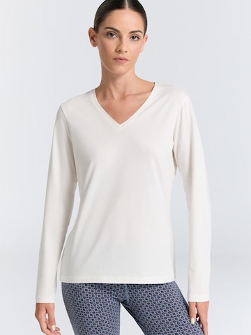 Leela COTTON Shirt 'Damen Bio-Baumwoll V-Neck Langarmshirt'‌‌‌‌‌‌‌ in Weiß