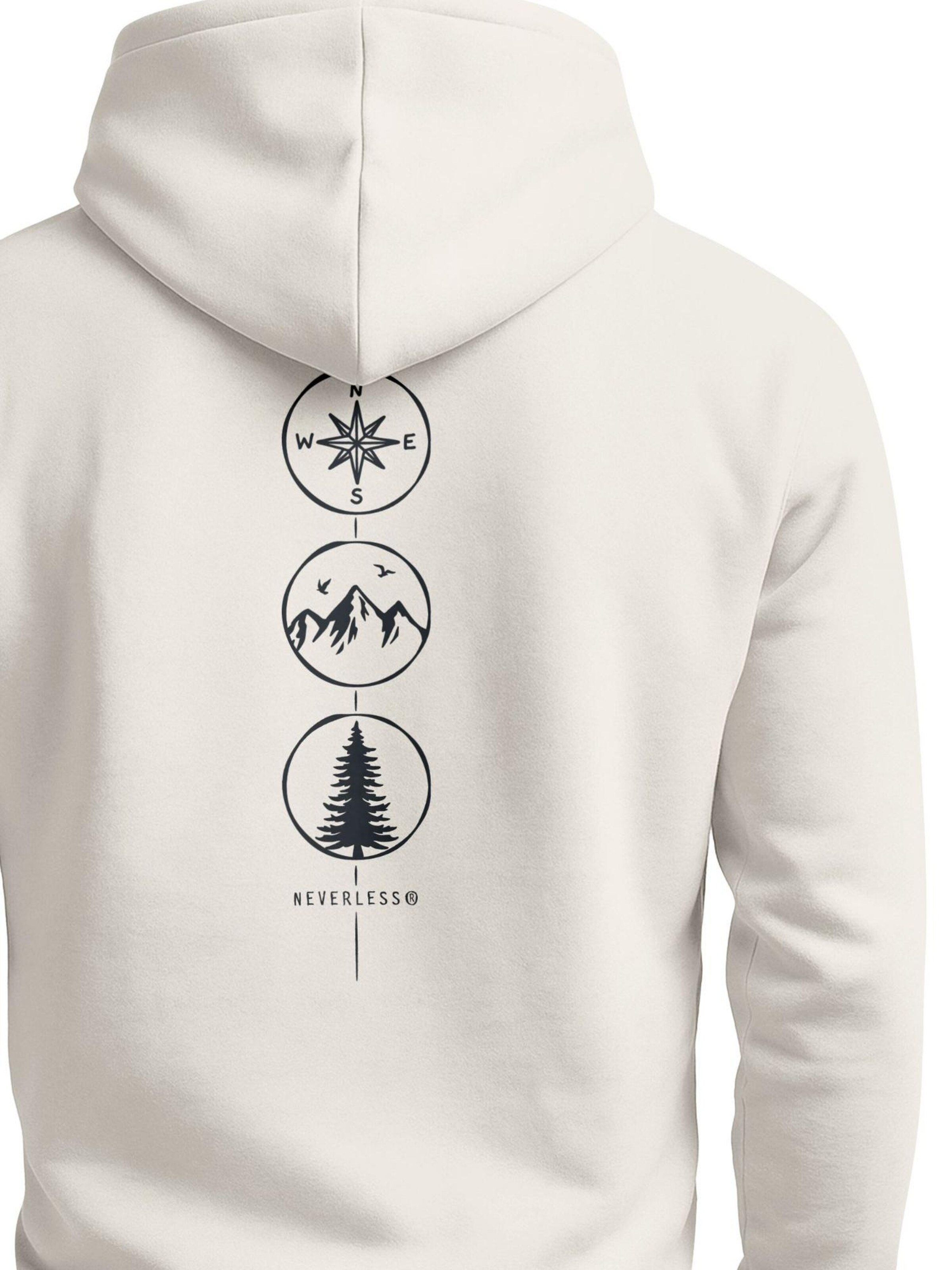Neverless Sweatshirt 'Kompass Outdoor'‌ in Beige