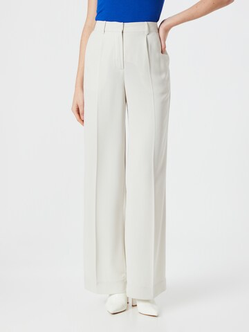 Calvin Klein - Perna larga Calças com pregas em branco: frente