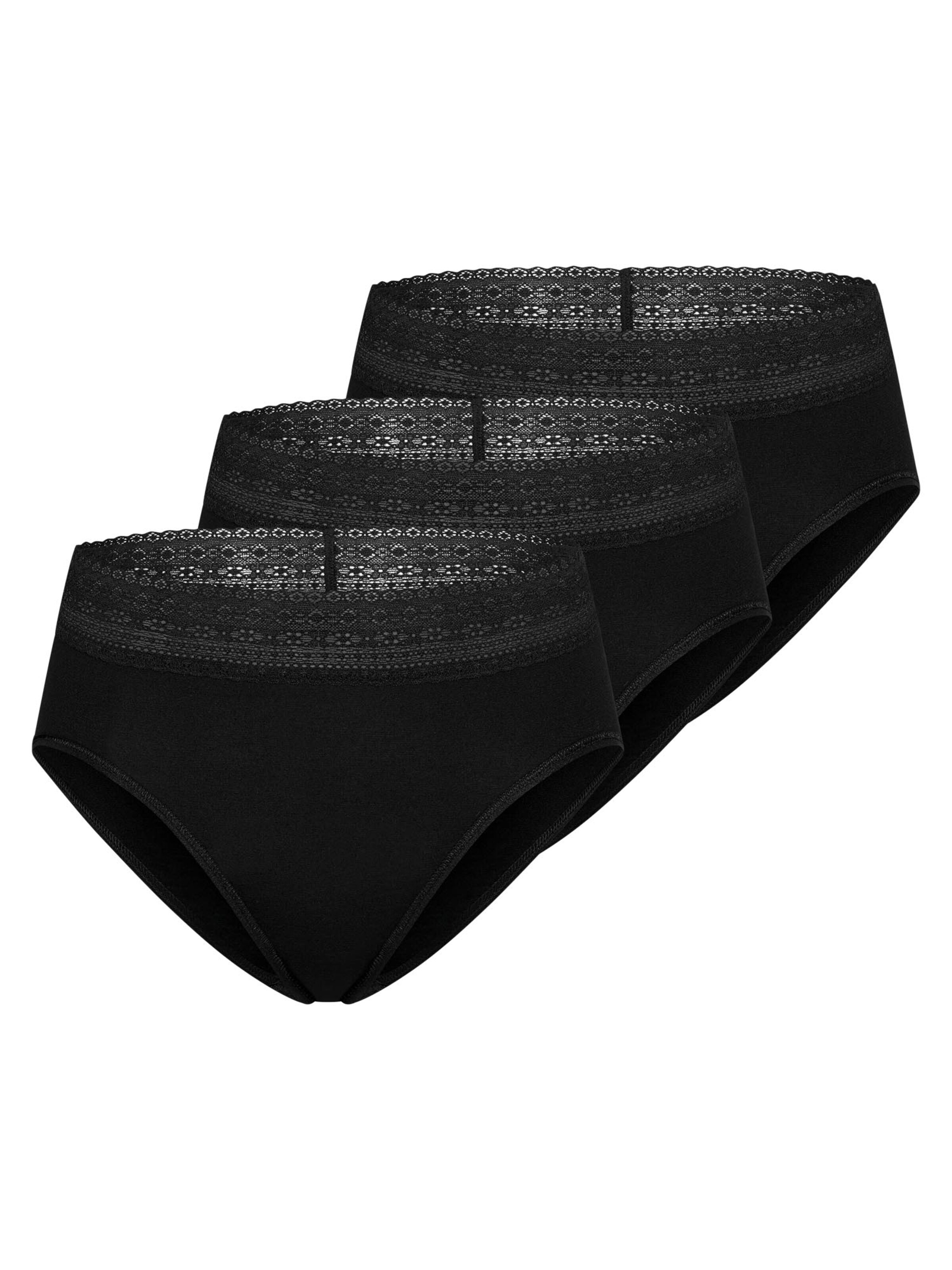 Mey Panty 'Modal Lace' in Black: front