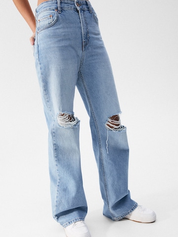 Pull&Bear Wide Leg Jeans in Blau