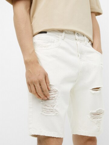 Regular Jean Pull&Bear en blanc