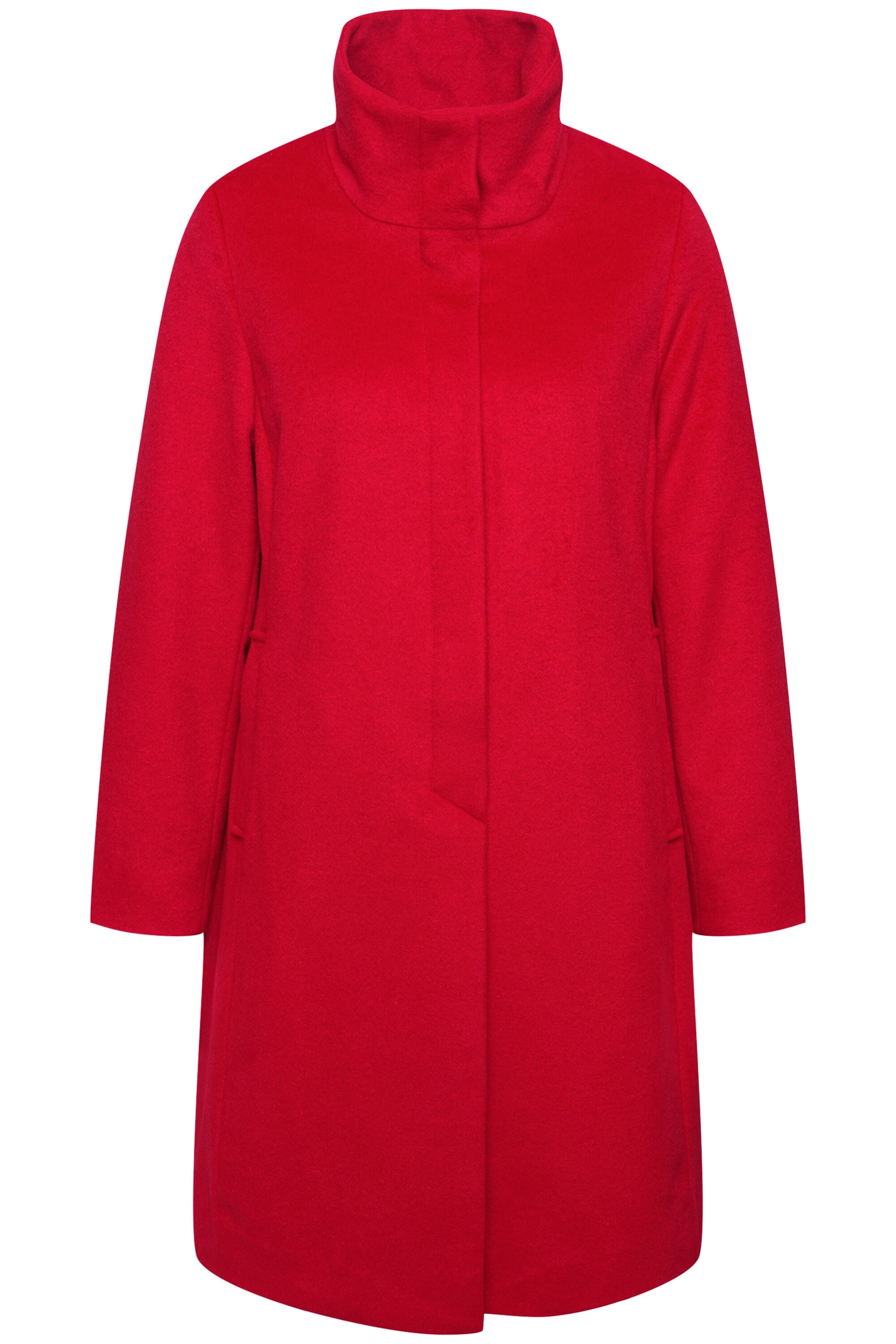 Ulla Popken Wintermantel in Rood: voorkant