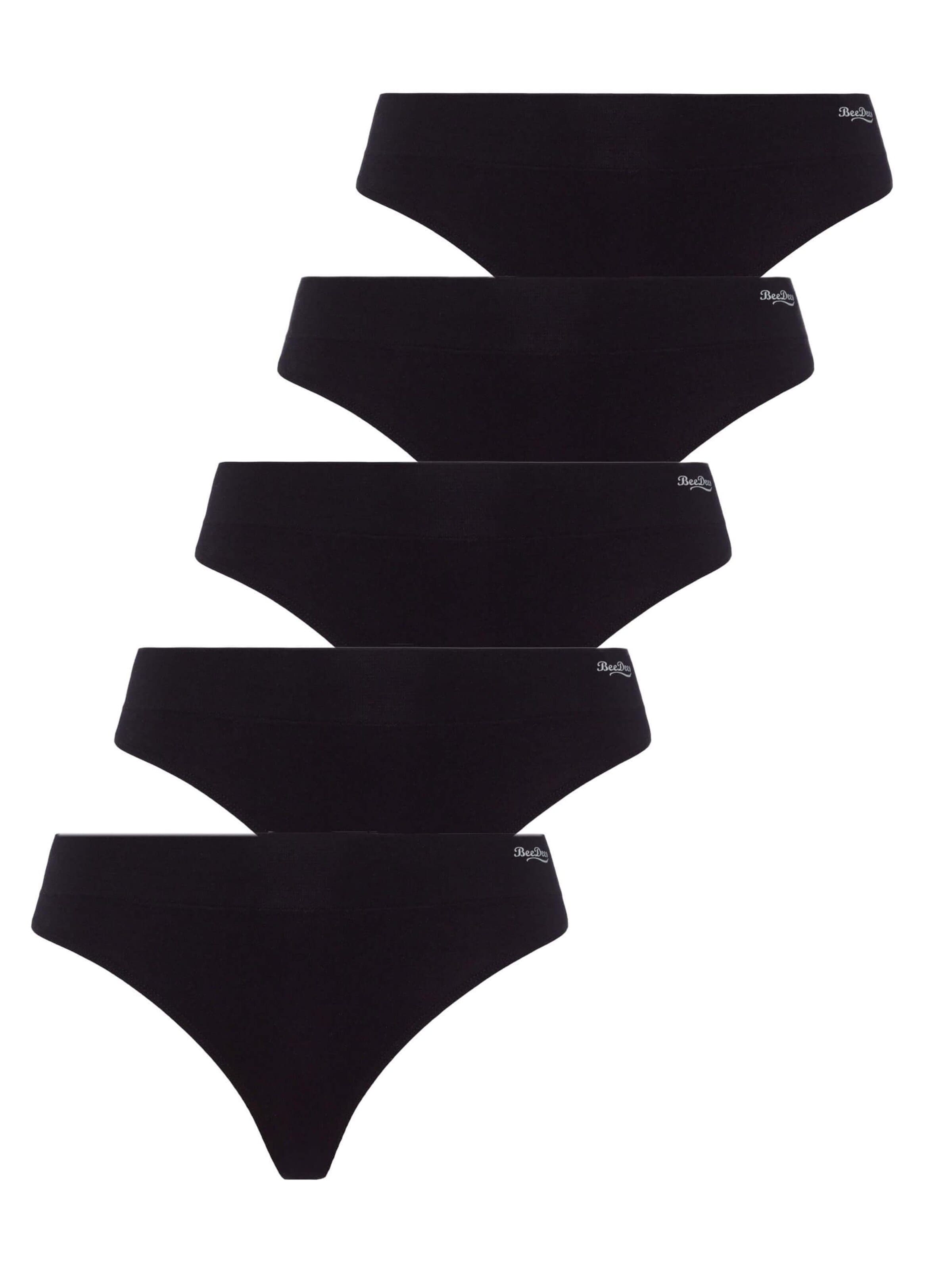 BeeDees Thong 'Boxer-String Comfee String (5-er Pack) Seamless' in Black: front