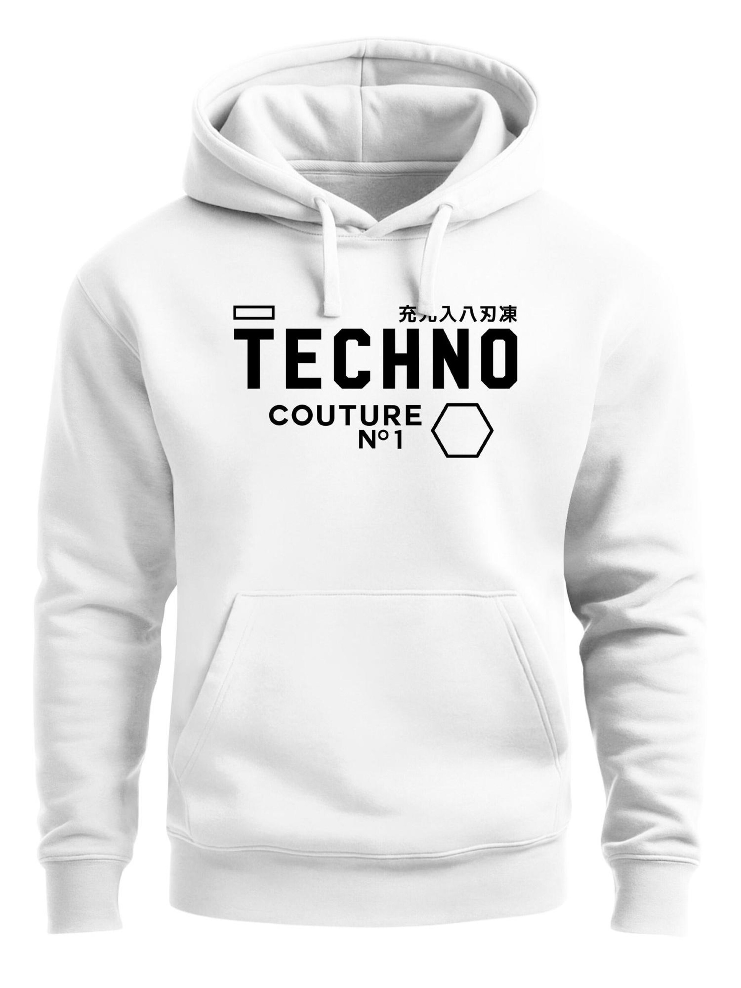 Neverless Sweatshirt 'Techno Couture'‌‌‌‌‌ in Weiß: Vorderseite