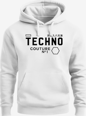 Neverless Sweatshirt 'Techno Couture' in Weiß: Vorderseite