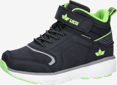 LICO Sneakers in de kleur Blauw / Zilvergrijs / Neongroen, Productweergave