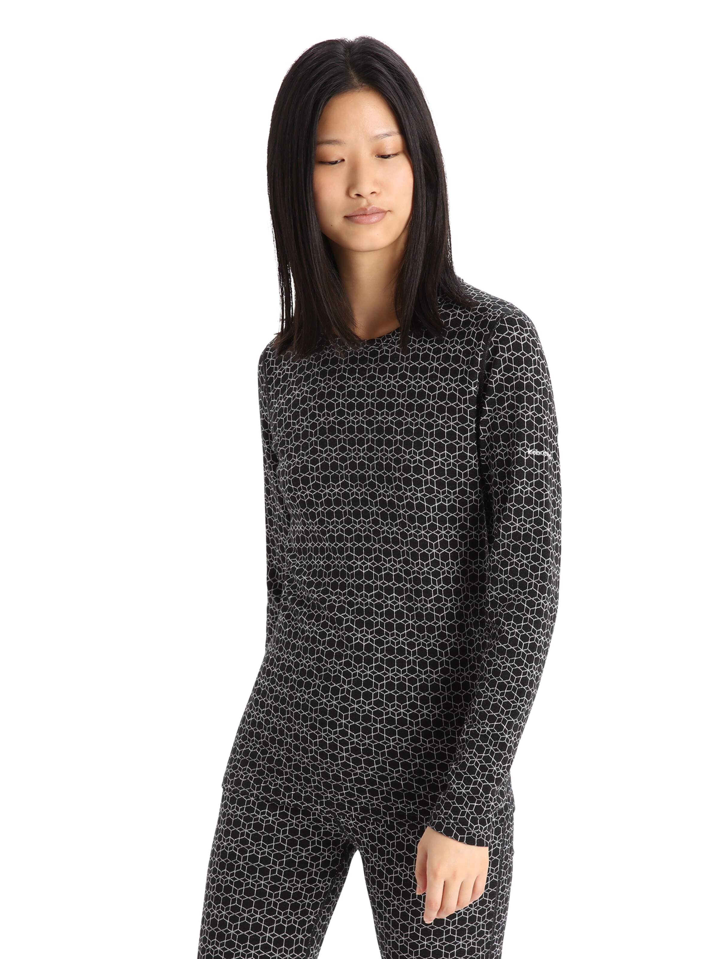 ICEBREAKER Base Layer 'Alpine' in Black: front