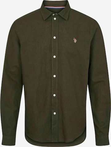 U.S. POLO ASSN. Overhemd ' Bolt ' in Groen: voorkant