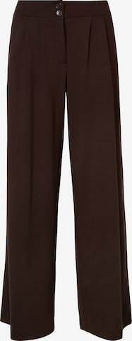 Wide Leg Pantalon à pince MORE & MORE en marron : devant