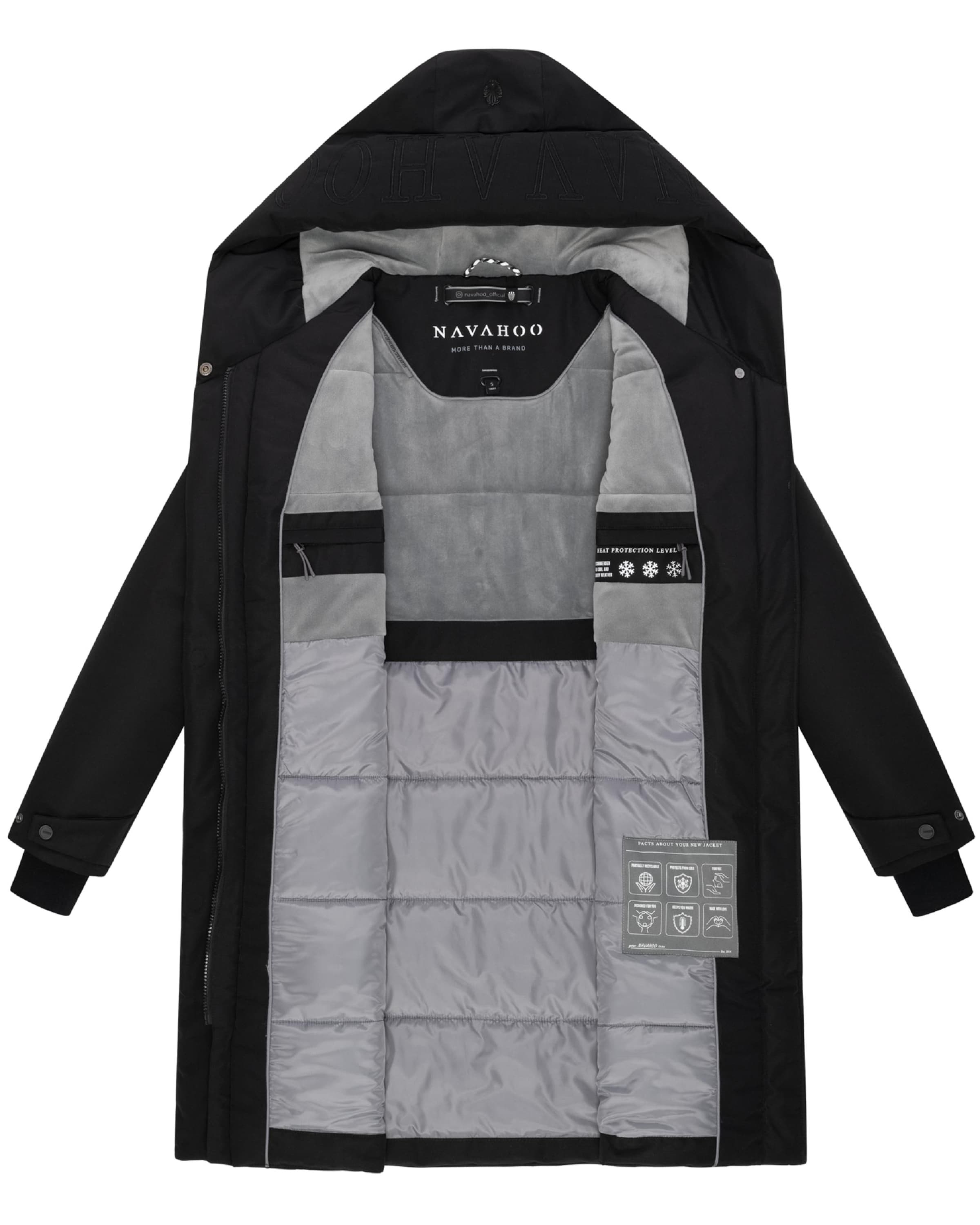 NAVAHOO Winter Coat 'Domingaa 14' in Black