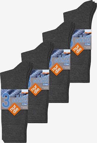 Nur Die Freizeitsocken ' Jeans Socken ' in Grau: Vorderseite