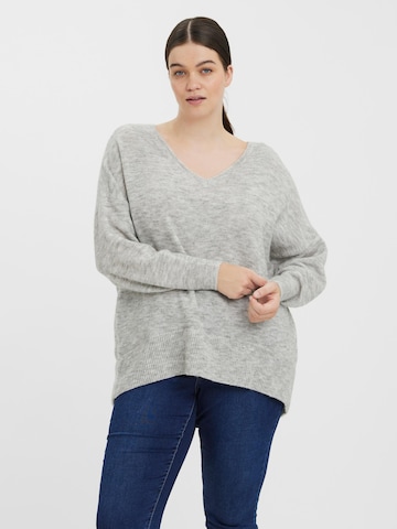 Vero Moda Curve - Pullover 'Vigga' em cinzento: frente