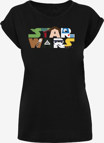 F4NT4STIC Shirt 'Star Wars ' in Zwart: voorkant
