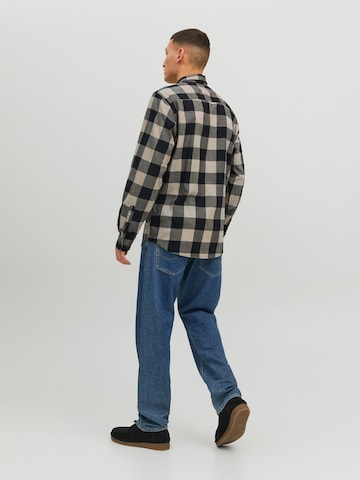 JACK & JONES Slim Fit Skjorte 'Gingham' i grå