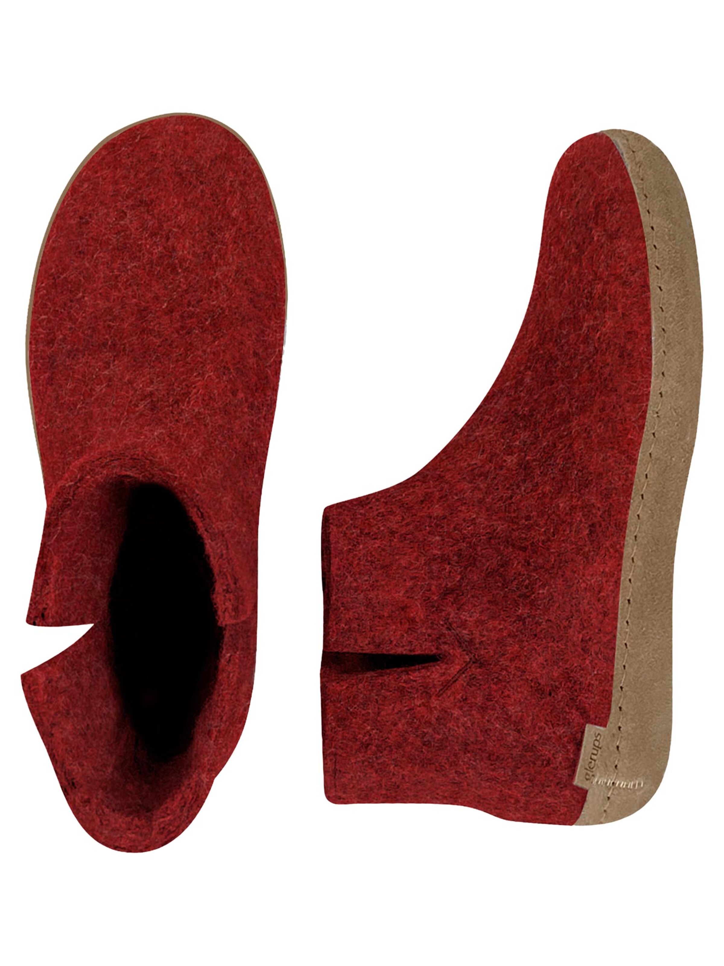 Glerups Huisschoenen 'Ledersohle' in Rood