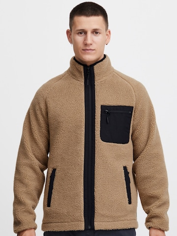 INDICODE JEANS Fleece Jacket 'Trodie' in Beige: front