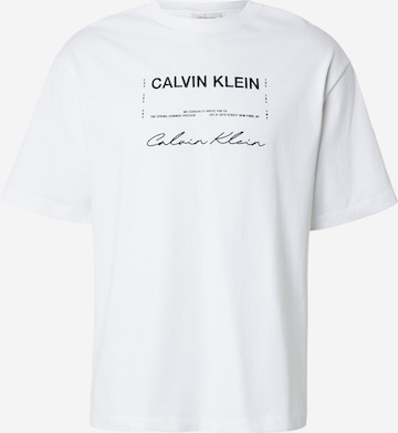 Tricou de la Calvin Klein Jeans pe alb: față