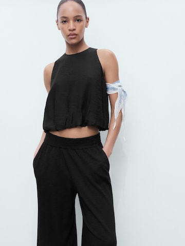 MANGO Wide Leg Hose 'LUCRECIA' in Schwarz