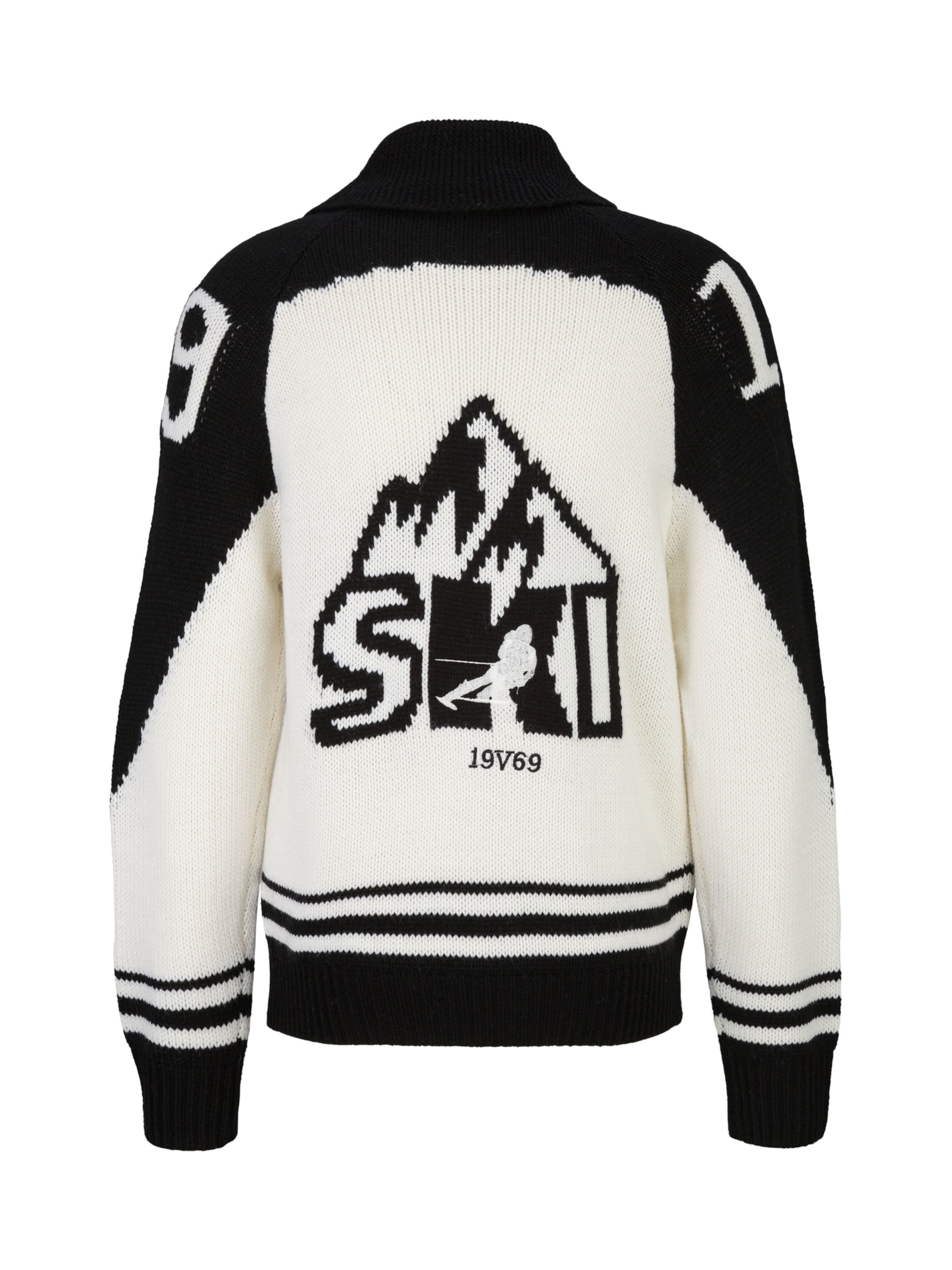 19V69 ITALIA Knit cardigan 'Rodrigo' in Black: back