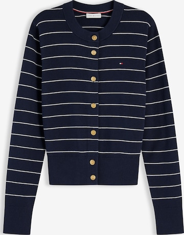 TOMMY HILFIGER Πλεκτή ζακέτα 'Logo Gold-tone Button' σε μπλε: μπροστά