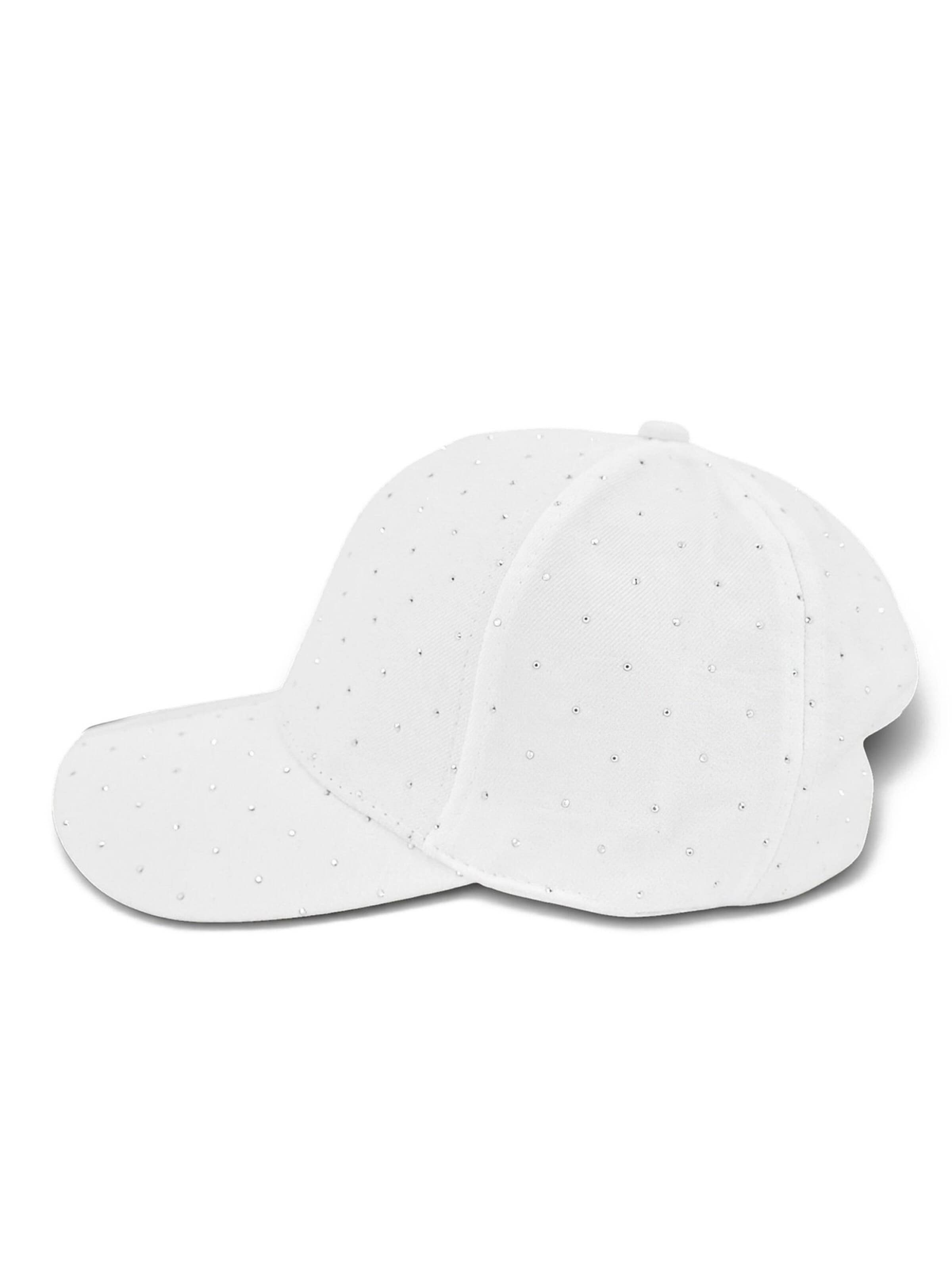 styleBREAKER Cap 'Baseball Cap Strass Glitzer Steine' in White