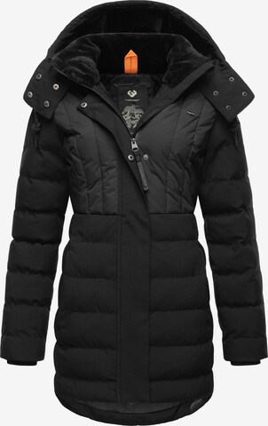 Ragwear Winterparka 'Ashanta' in Zwart: voorkant