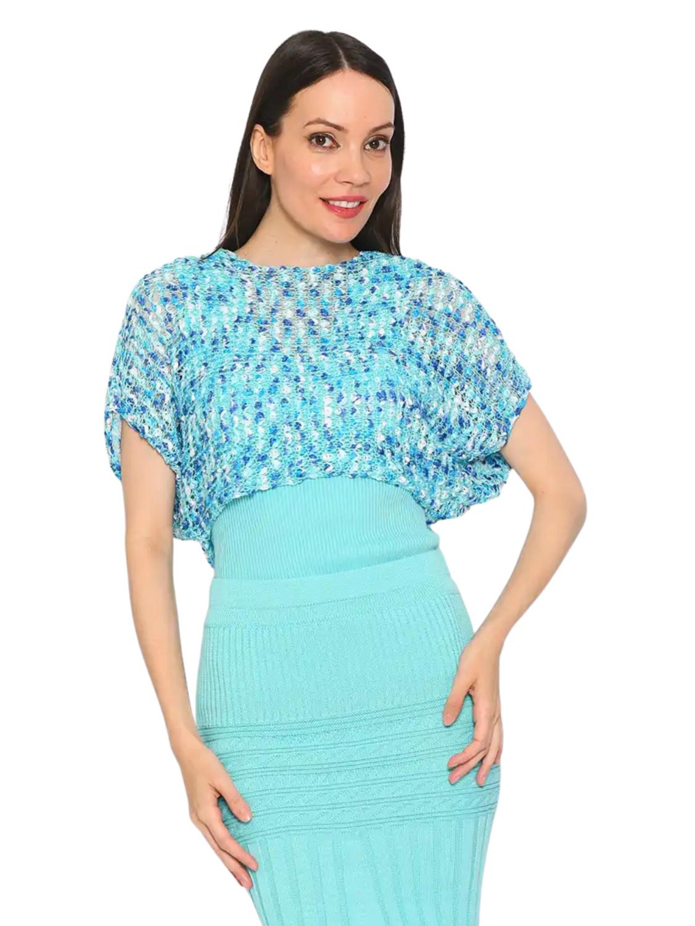 Süel knitwear - Top de punto 'Summer 3D' en azul: frente