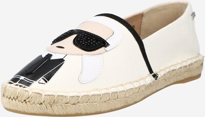 Karl Lagerfeld Espadrilles 'KAMINI' en beige / noir / blanc, Vue avec produit