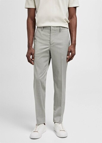 MANGO MAN Regular Pleat-Front Pants 'Paris' in Grey: front