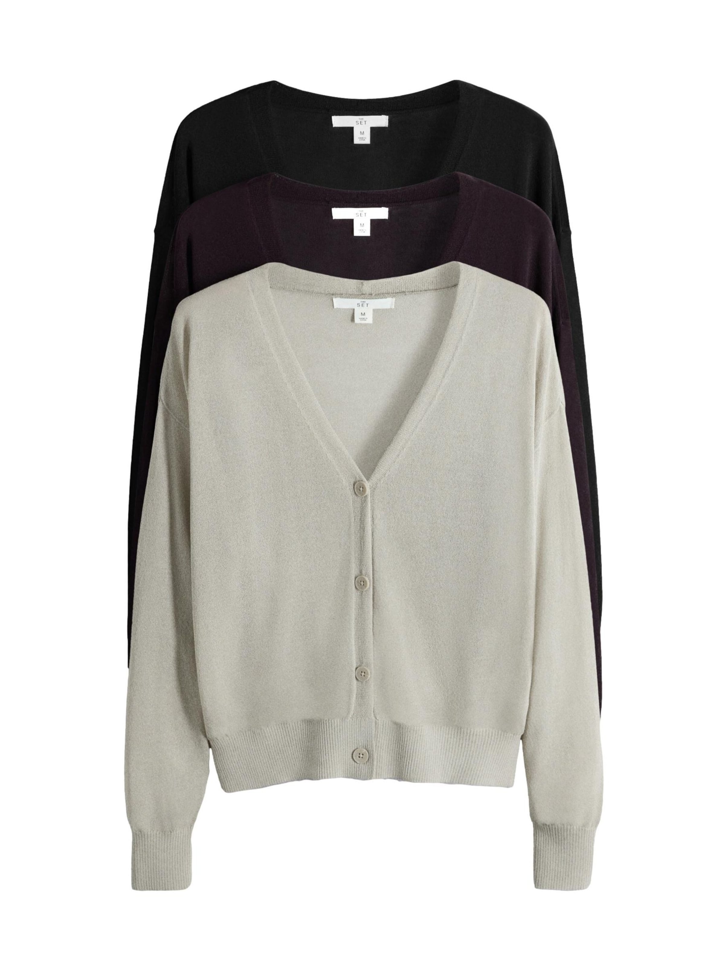 The Set Gebreid vest in Grijs: voorkant