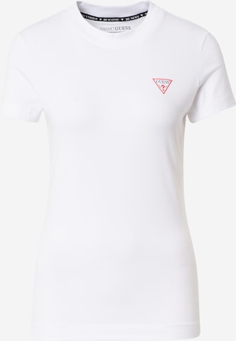 Tricou de la GUESS pe alb: față