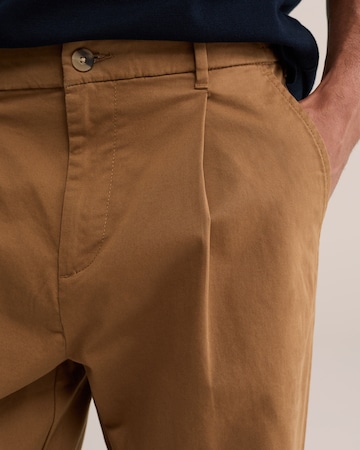 WE Fashion - Loosefit Pantalón plisado en marrón