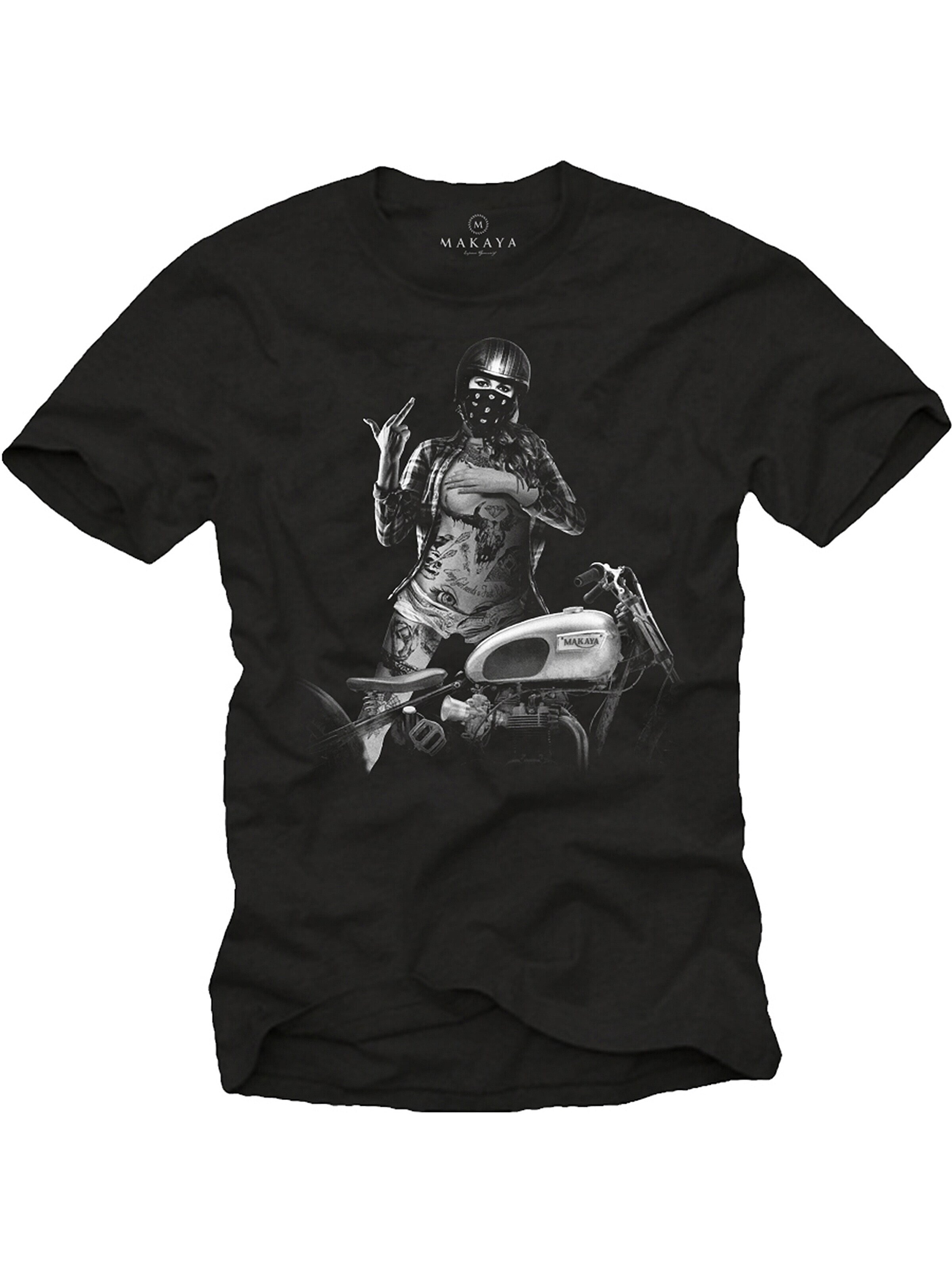 MAKAYA Shirt 'TriumphGirl' in Black: front